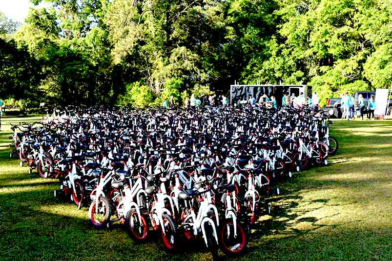300 Bikes were given away