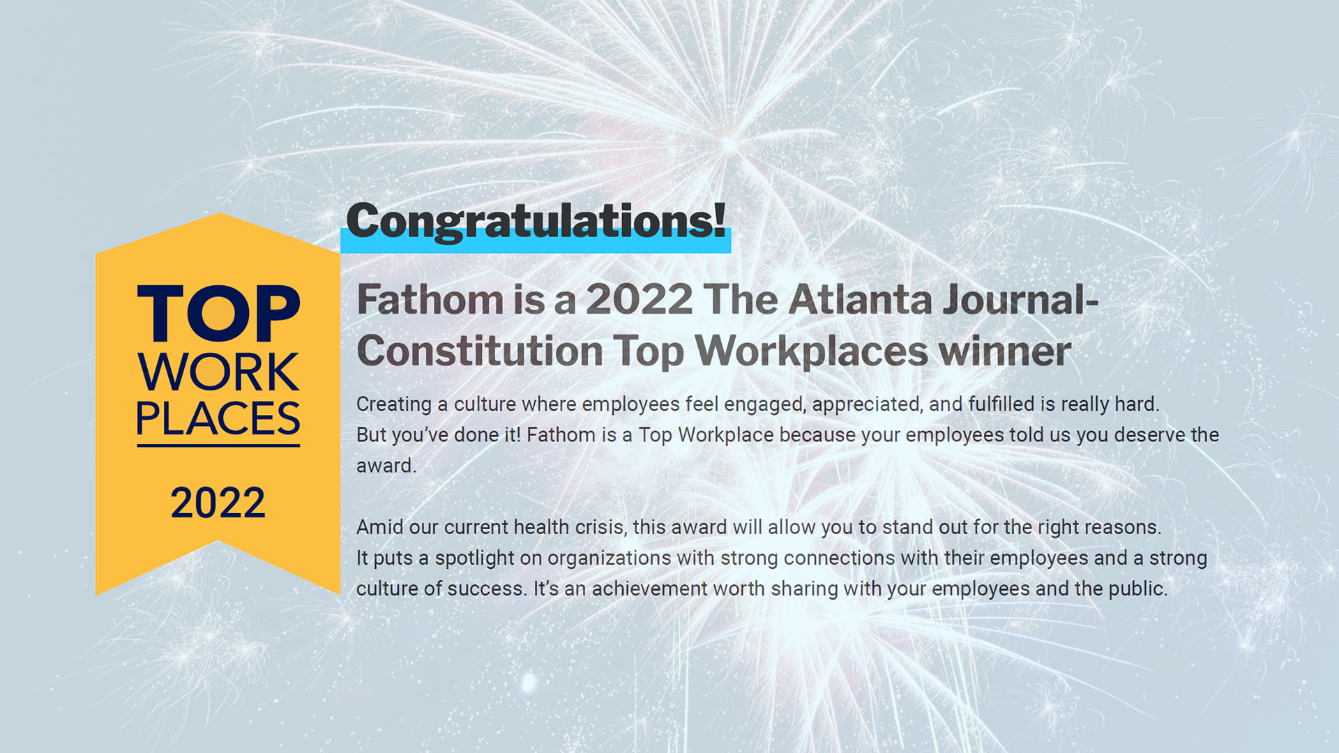 Featured image for “Fathom Realty – Atlanta: Top Workplaces Award!”