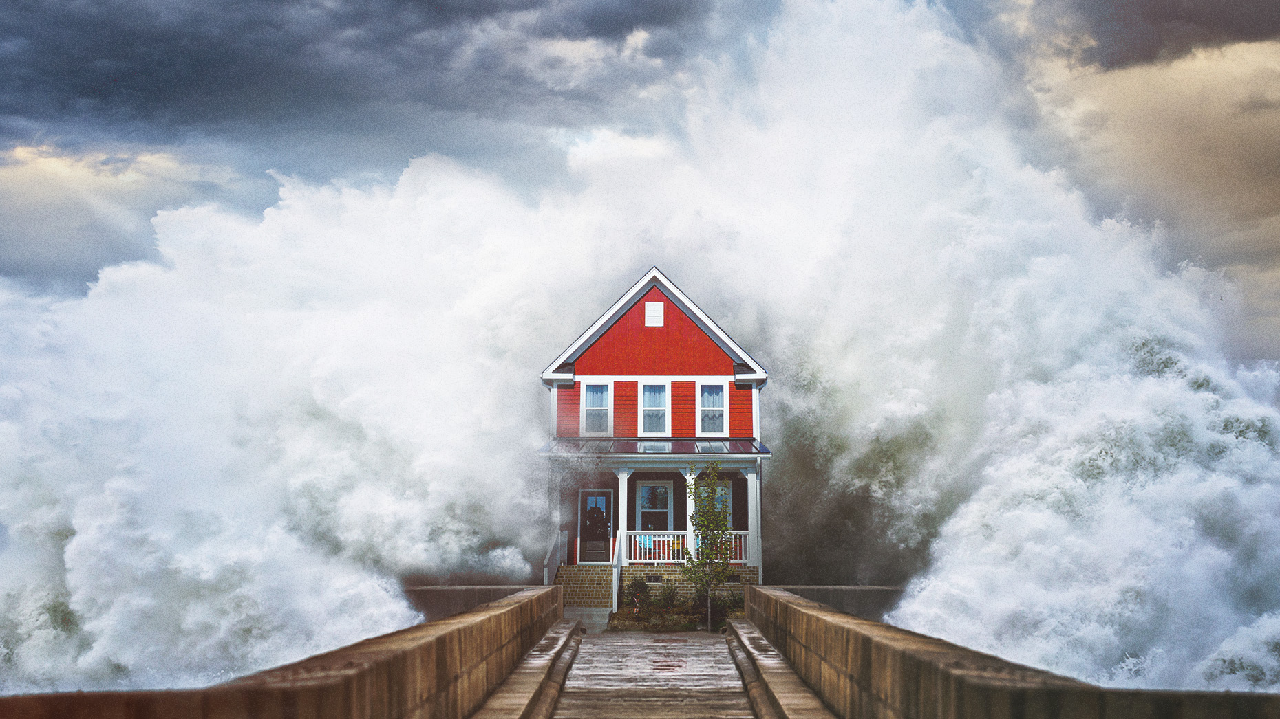 Home Being Hit by Giant Wave