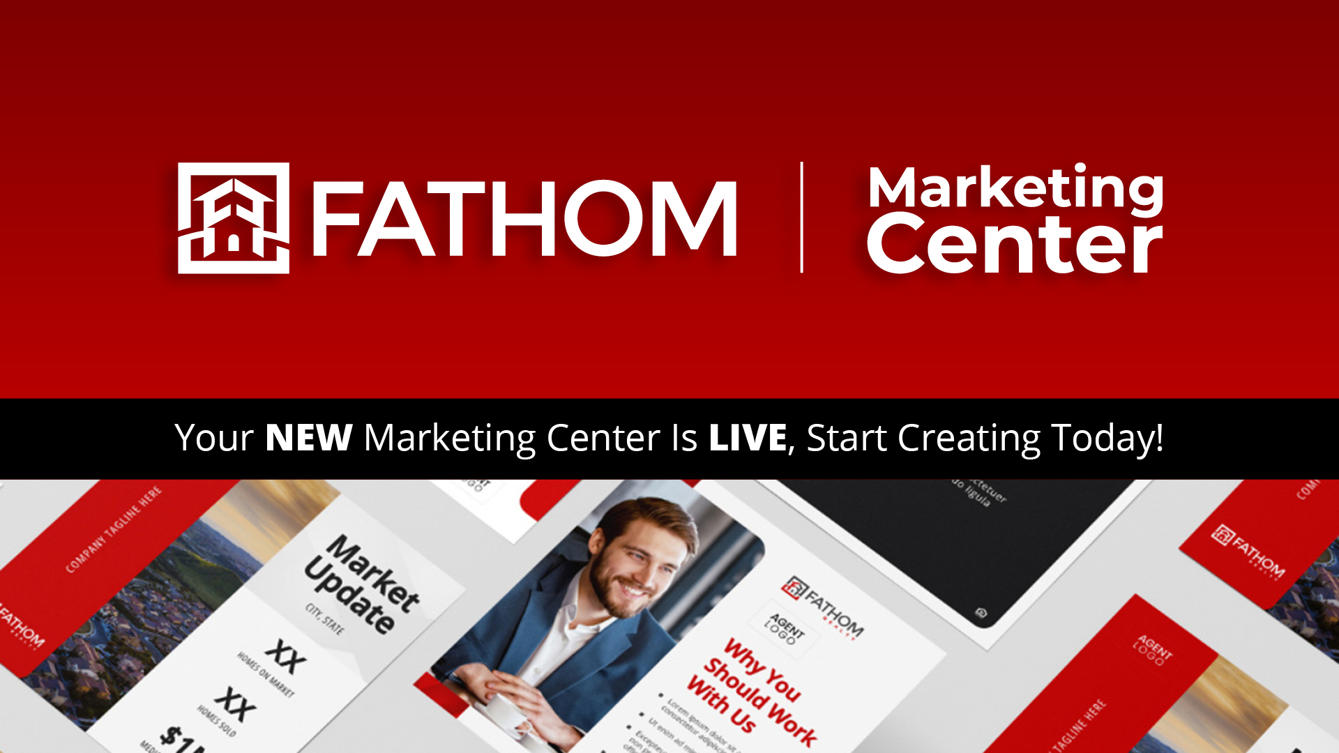 Image of graphics in the new Fathom Marketing Center powered by MAXA Designs.